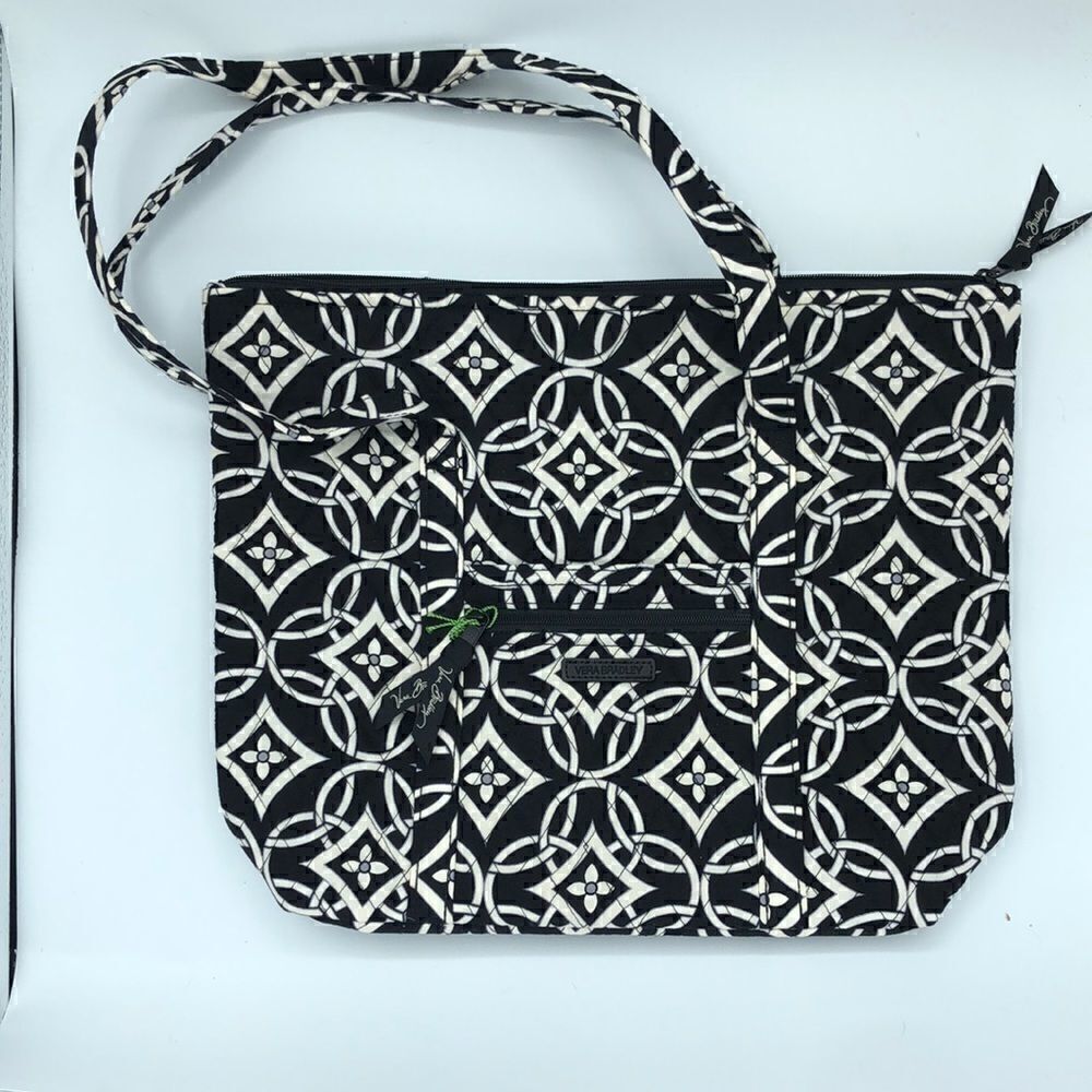 Geometric Print Quilted Tote 